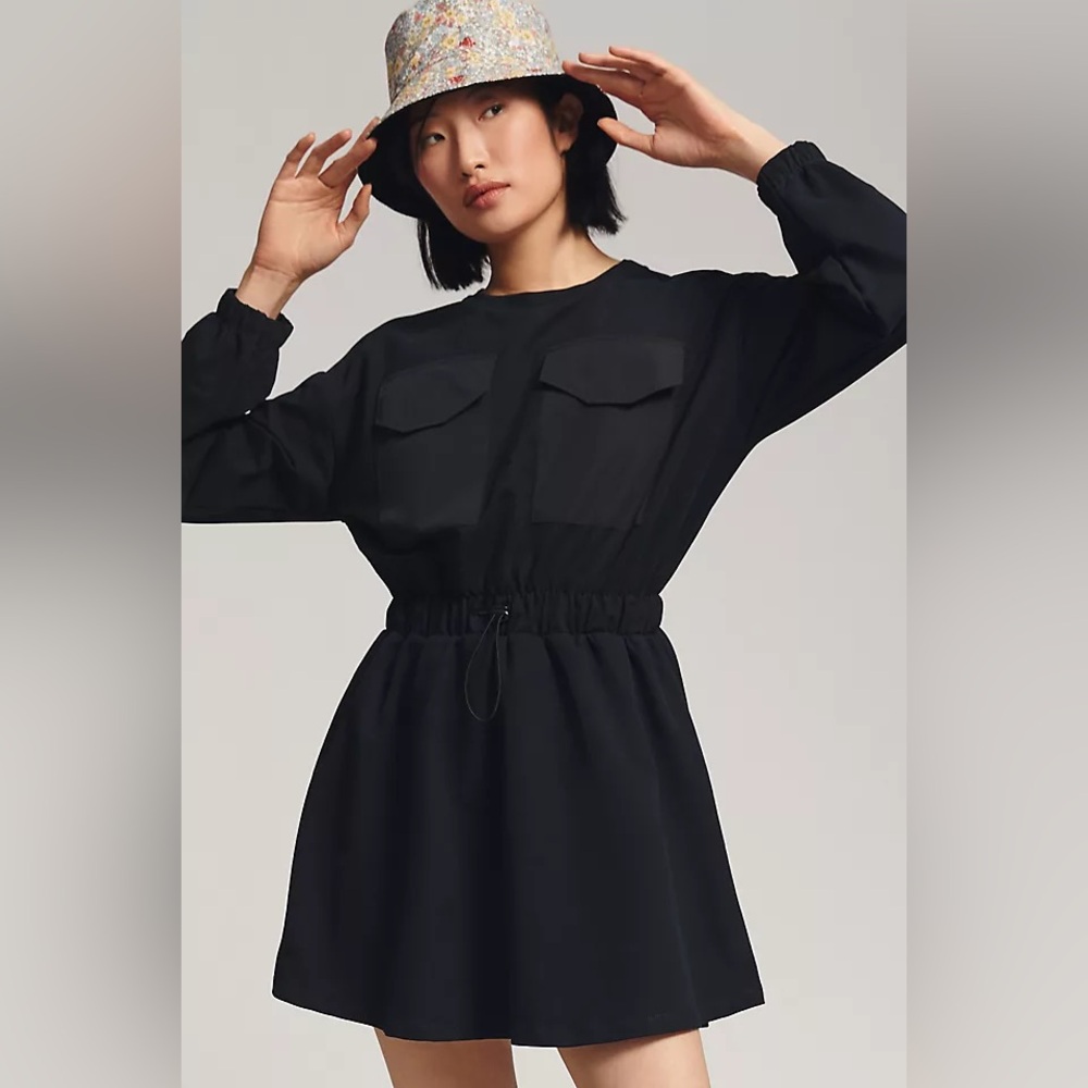 Anthropologie Daily Practice Utility Patch Pocket Mini Dress